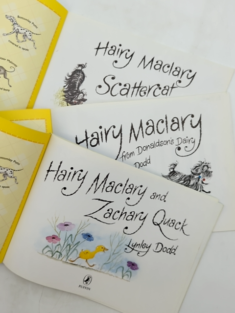 3x Lynley Dodd Paperback Bundle Hariy Maclary from Donaldson's Dairy Scattercat by Lynley Dodd
