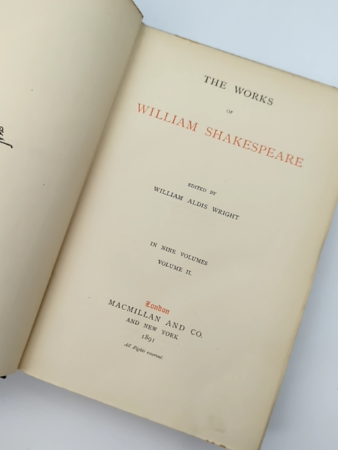 The Works Of William Shakespeare 1893 Complete 9 Vol Set Aldis Wright Macmillan by William Shakespeare