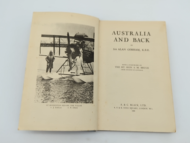 Australia and Back by Sir Alan Cobham (Hardcover) 1st Edition Aviation Book by Sir Alan Cobham