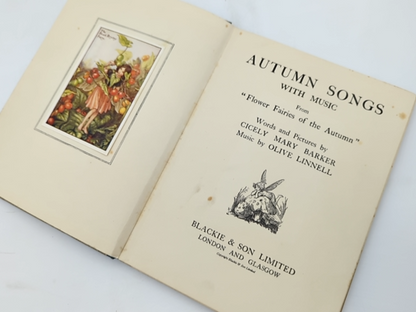Autumn Songs With Music by Cicely Mary Barker (Hardcover, 1987) Children's by Cicely Mary Barker