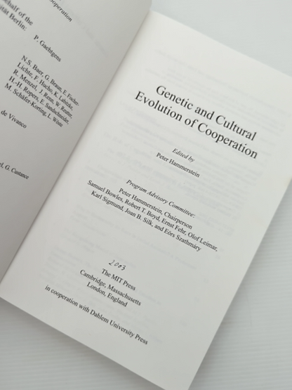 Genetic And Cultural Evolution Of Cooperation by Peter Hammerstein, Anthropology by Peter Hammerstein