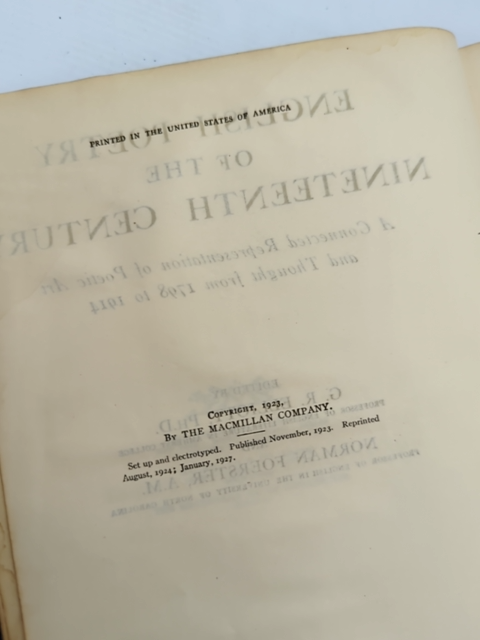 English Poetry Of The Nineteenth Century by Norman Foerster G R Elliott by Norman Foerster G R Elliott