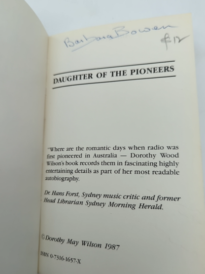 Daughter Of The Pioneers, Dorothy Wood (Paperback 1987) Swan River colony Perth by "Dorothy Wood Wilson"