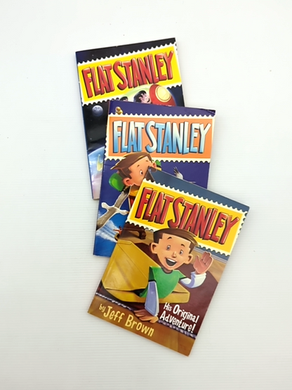 Jeff Brown 3x Bundle Flat Stanley; Stanley, Flat Again!; Stanley in Space by Jeff Brown