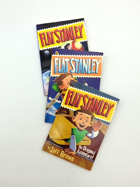 Jeff Brown 3x Bundle Flat Stanley; Stanley, Flat Again!; Stanley in Space by Jeff Brown
