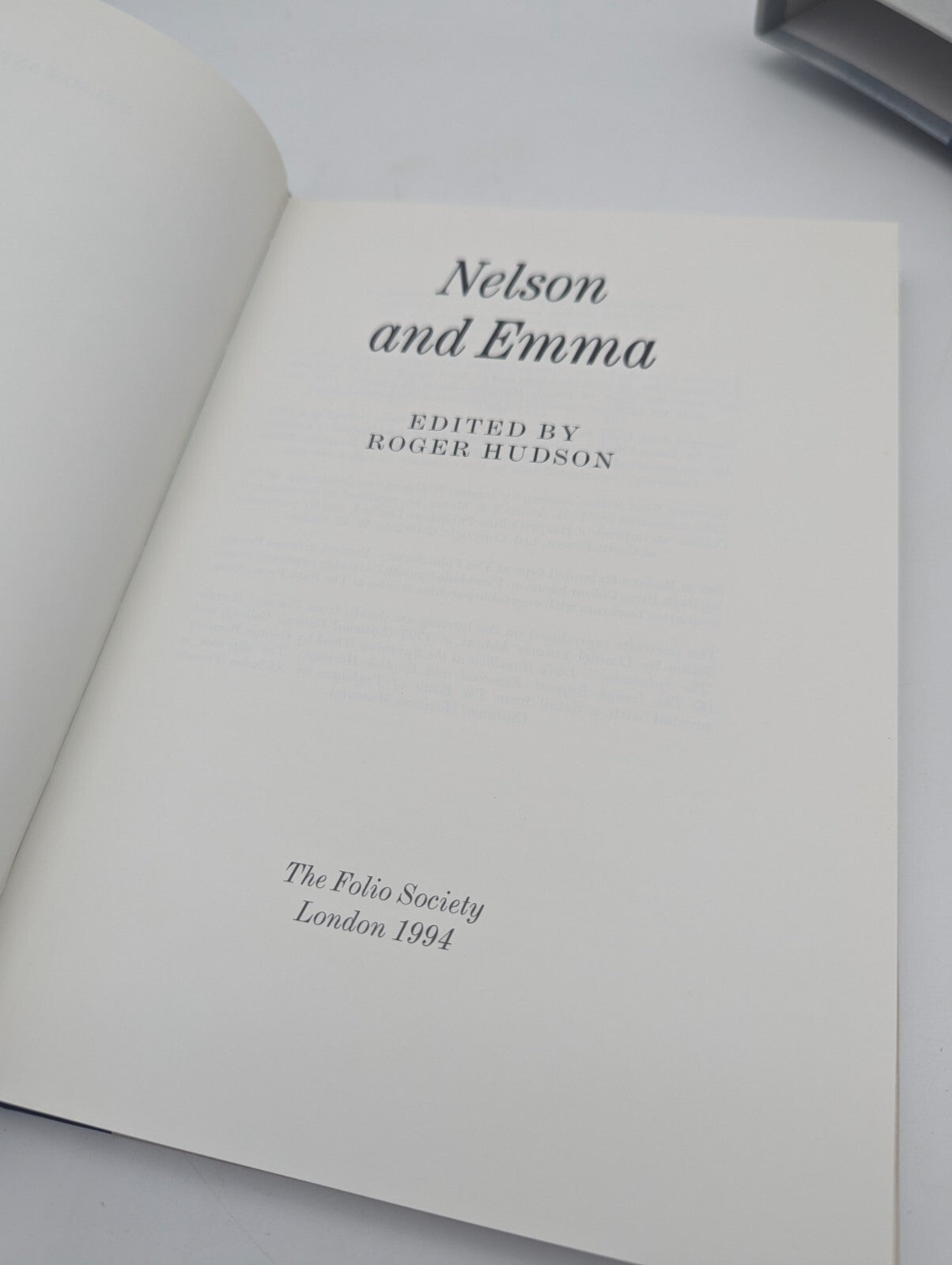 FOLIO SOCIETY NELSON AND EMMA edited by Roger Hudson illustrated incl. maps by Roger Hudson