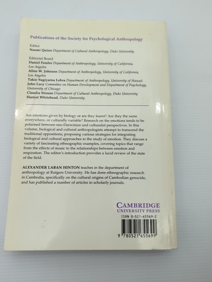 Biocultural Approaches To The Emotions by Alexander Laban Hinton, Anthropology by Daniel Fessler