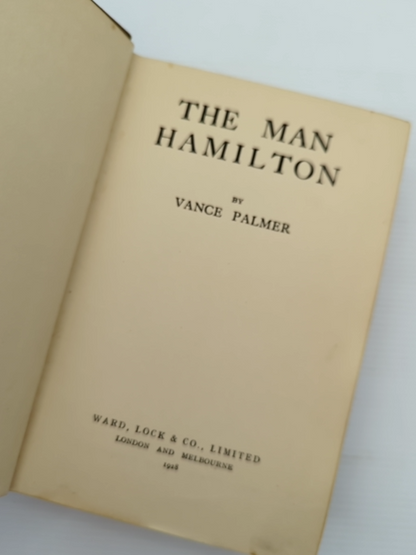 The Man Hamilton by Vance Palmer (Hardcover, 1928) Literature & Fiction by Vance Palmer