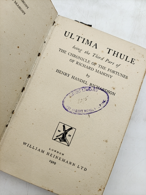Ultima Thule by Henry Handel Richardson (Cloth, 1929) 1st Edition by Henry Handel Richardson