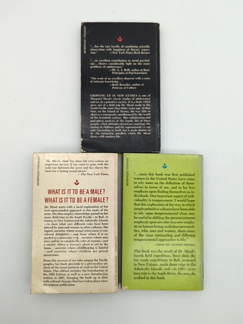 Margaret Mead Psychosexual Anthropology 3 Books: Sex, Primitive Society; Gender by Margaret Mead