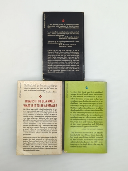 Margaret Mead Psychosexual Anthropology 3 Books: Sex, Primitive Society; Gender by Margaret Mead
