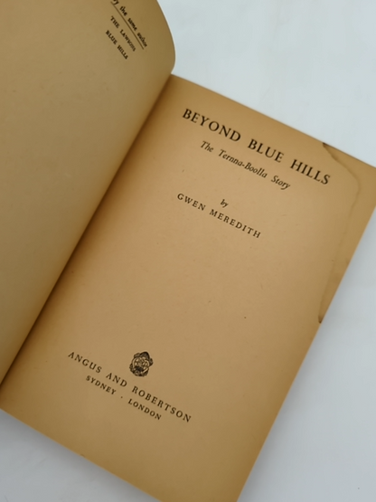Beyond Blue Hills by Gwen Meredith (Hardcover, 1953) Australian Novel by Gwen Meredith