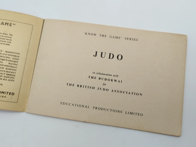 Vintage Martial Arts Book: Know The Game: Judo by The Budokwai (Paperback, 1958) by The Budokwai