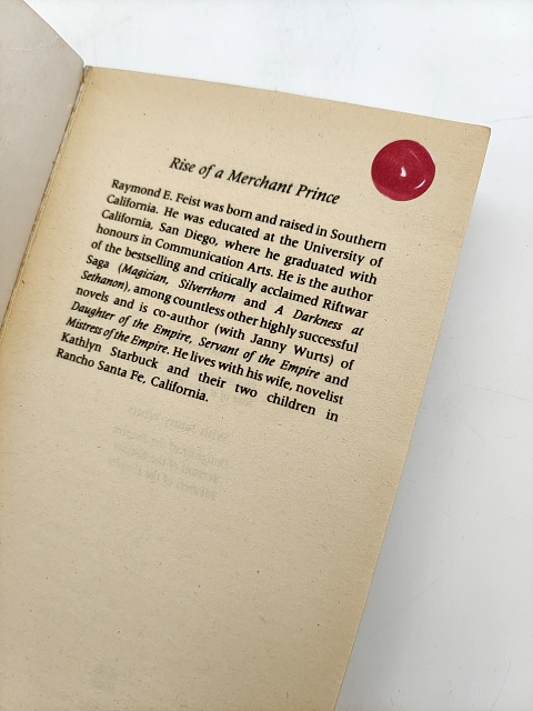 Rise Of Merchant Prince by "Raymond Feist Clive Barker", Fantasy by Raymond E Feist