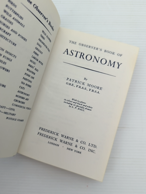 The Observer's Book Of Astronomy by Patrick Moore, Astronomy by Patrick Moore