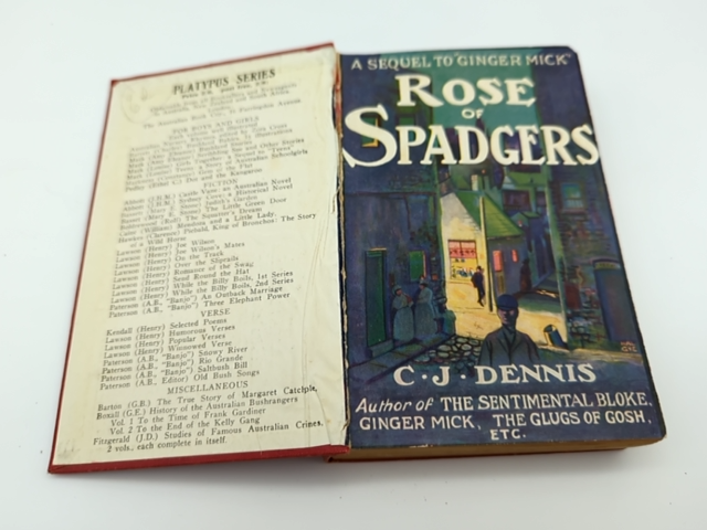 Rose of Spadgers by C J Dennis (Cloth, 1924) 1st Edition, Ginger Mick Sequel by C J Dennis