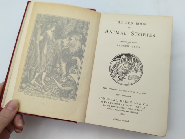 The Red Book Of Animal Stories by Andrew Lang (Hardcover, 1914) Children's by Andrew Lang
