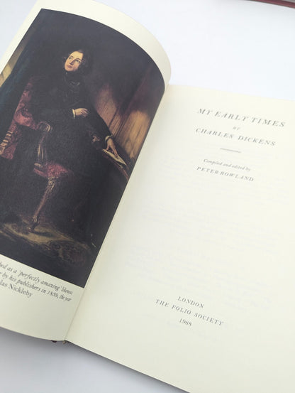 My Early Times Folio Society HC Book Charles Dickens Peter Rowland ~ 1988 by Charles Dickens