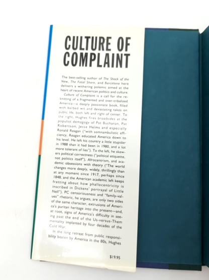 Culture Of Complaint: The Fraying Of America by Robert Hughes, Cultural Studies by Robert Hughes