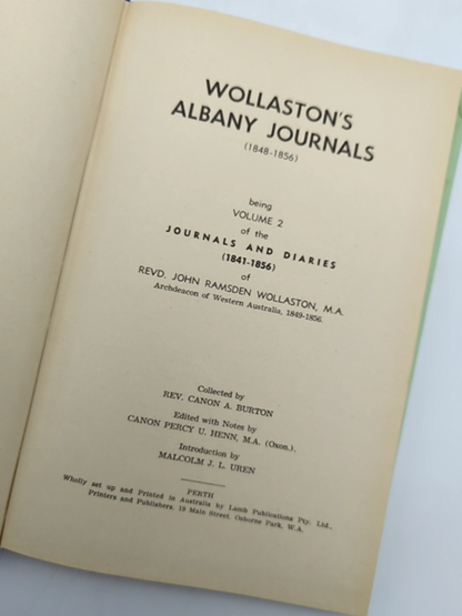 The Wollaston Journals by Canon A Burton (Hardcover, 1975) by Canon A Burton
