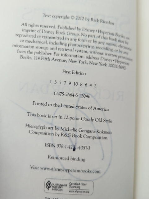 Rick Riordan The Kane Chronicles series Signed Hardcover Bundle x3, 1st Edition by Rick Riordan