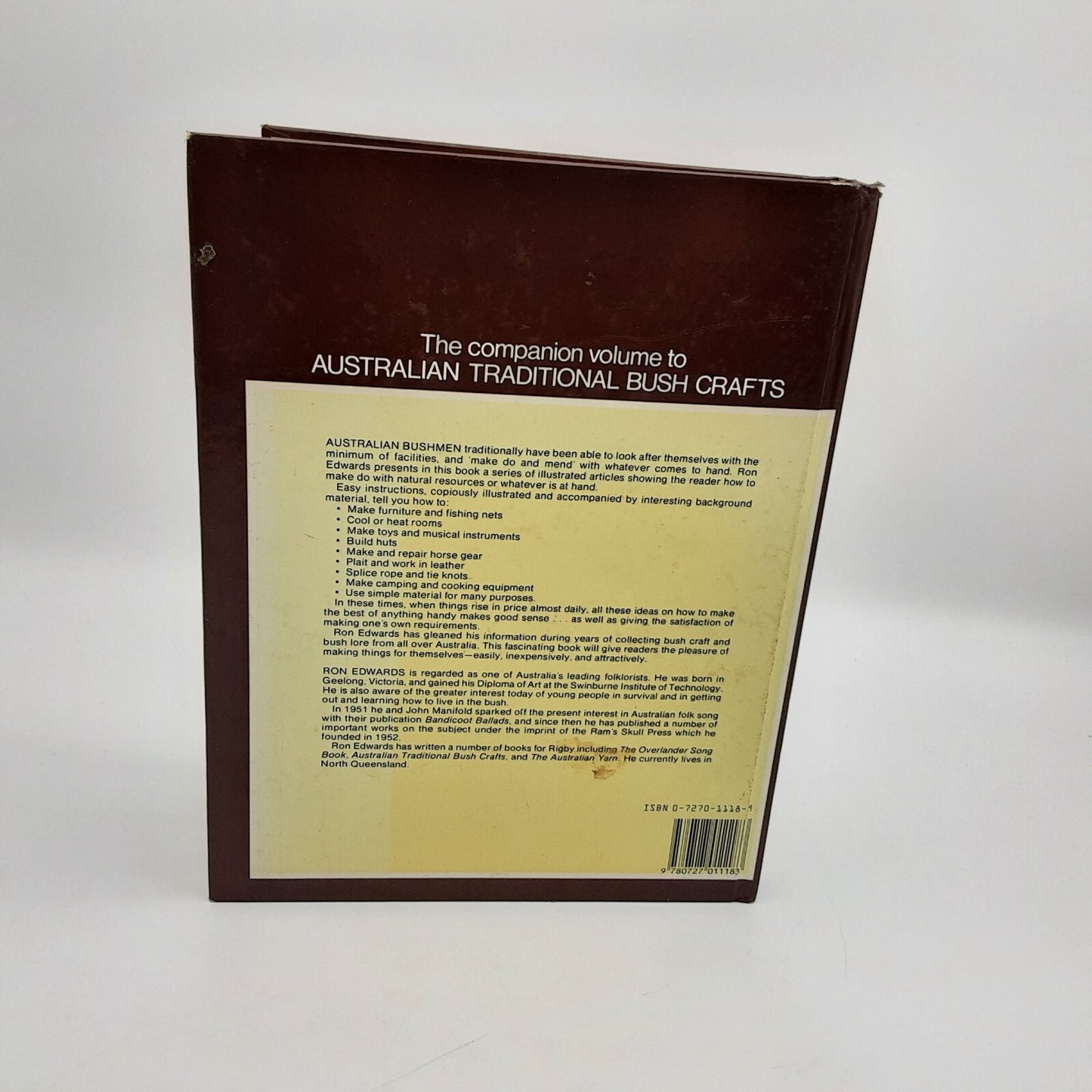 Skills of the Australian Bushman by Ron Edwards Vintage Hardcover 1986 by Ron Edwards