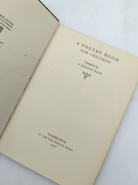Poetry Book For Children by A Watson Bain (Hardcover, 1927) by A Watson Bain