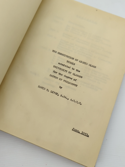 The Constitution Of Liquid Slags by David T Livey (Hardcover, 1953) by David T Livey