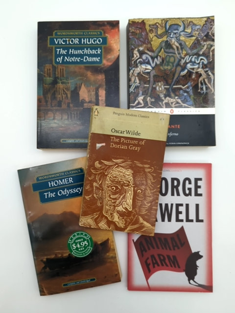 5x Books: Homer; Dante; Victor Hugo; Oscar Wilde; George Orwell Animal Farm by Homer; Dante; Victor Hugo; Oscar Wilde; George Orwell