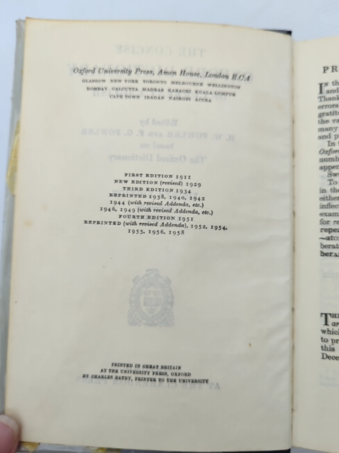The Concise Dictionary Of Current English by F G Fowler H W Fowler by F G Fowler H W Fowler