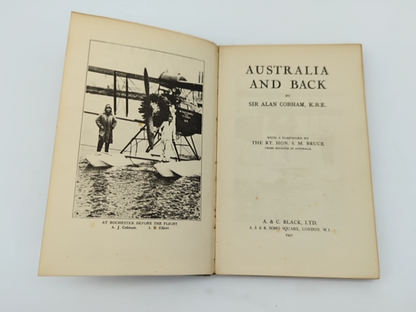 Australia and Back by Sir Alan Cobham (Hardcover) 1st Edition Aviation Book by Sir Alan Cobham