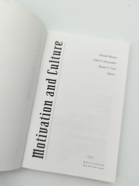Motivation And Culture by John F. Schumaker Donald Munro, Cultural Studies by Stuart C. Carr