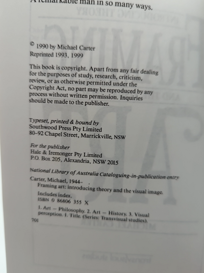 Framing Art: Introducing Theory And The Visual Image, Michael Carter, Art Theory by Michael Carter