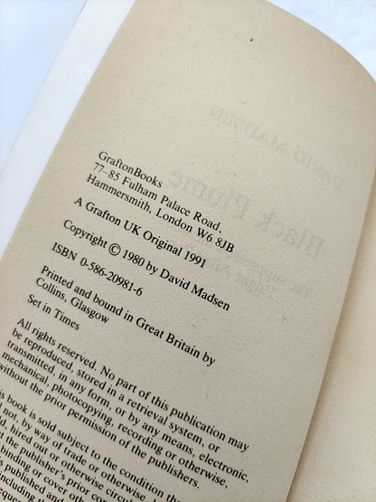 Black Plume: Suppressed Memoirs of Edgar Allan Poe by David Madsen, 1991 by David Madsen