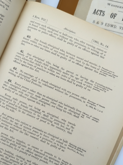 3x Acts Of Parliament Western Australia 1905-1909 by Parliament Of Western Australia