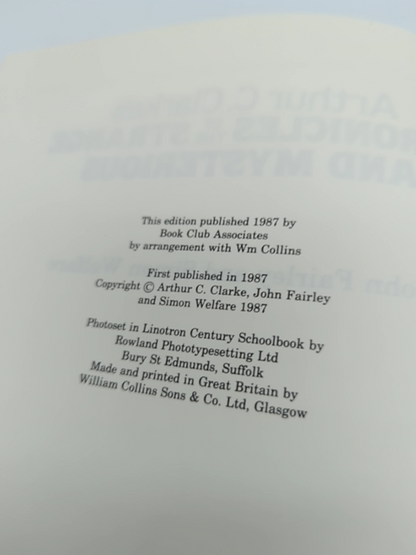 Arthur C. Clarke's chronicles of the Strange and Mysterious by John Fairley by John Fairley