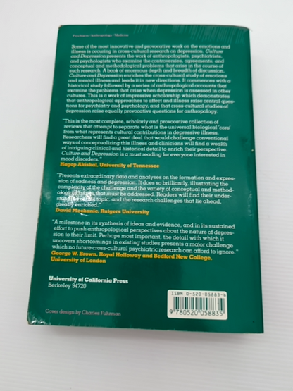 Culture And Depression Studies In The Anthropology And Cross-cultural Psychiatry by Byron J. Good