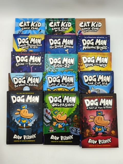 Dav Pilkey Hardcover Bundle Dogman Cat Kid Bundle: 12x Dog Man 3x Cat Kid Gra… by Dav Pilkey