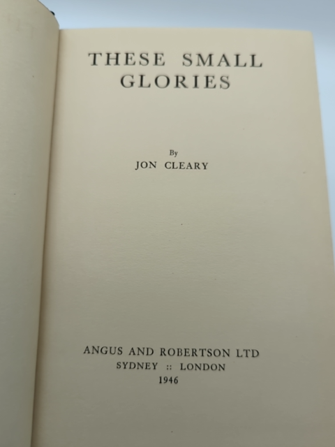 These Small Glories by Jon Cleary (Hardcover, 1946) 1st Ed WWII Short Stories by Jon Cleary