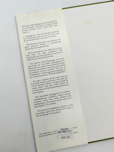 How To Propagate Plants by Jack Plumridge (Hardcover, 1976) Botany by Jack Plumridge