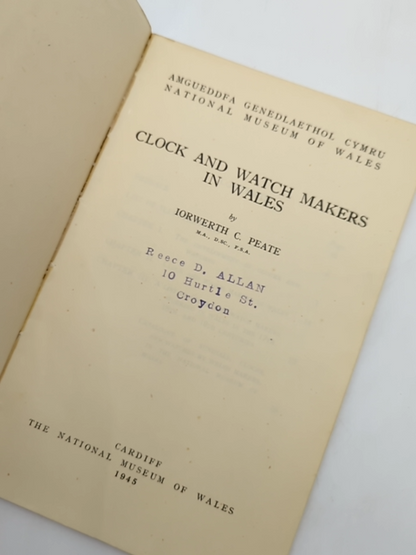 Clock And Watch Makers In Wales by Iorwerth C Peate (Paperback, 1945) by Iorwerth C Peate