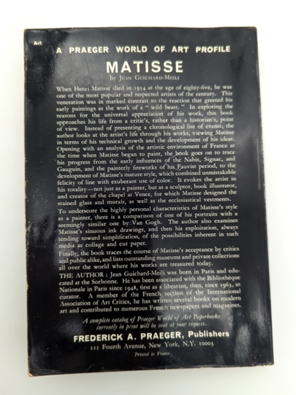 Matisse by Jean Guichard Meili (Paperback, 1967) 1st Edition Art History by Jean Guichard Meili