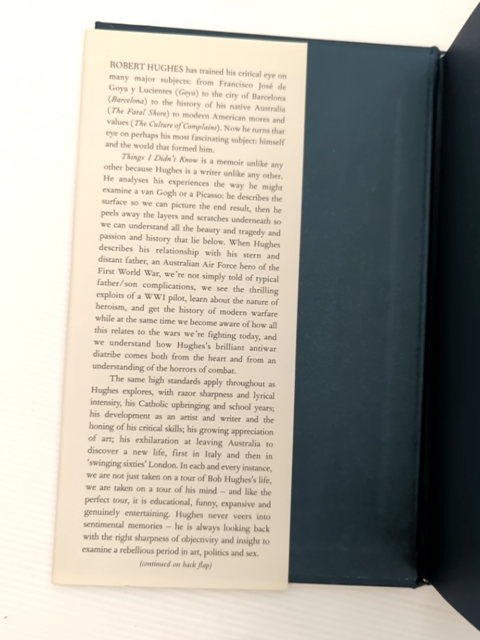 Things Didn't Know Memoir by Robert Hughes, Autobiography by Robert Hughes