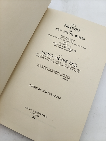The Felonry Of New South Wales by James Mudie (Hardcover, 1965) by James Mudie
