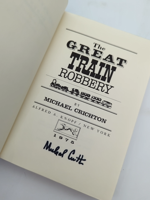 The Great Train Robbery by Michael Crichton Hardcover 1975 US 1st Edition Signed by Michael Crichton