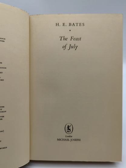 The Feast Of July by H E Bates (Hardcover, 1954) 1st Edition, Romance Novel by H E Bates