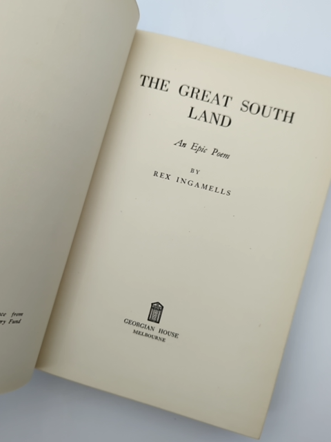 The Great South Land by Rex Ingamells (Hardcover, 1951) Exploration & Travel by Rex Ingamells