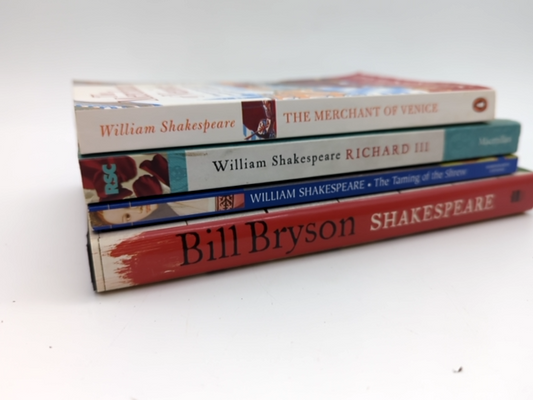 4x Shakespeare Books, Bill Bryson, Richard III, Taming Shrew, Merchant Venice by William Shakespeare