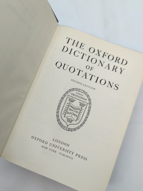 The Oxford Dictionary Of Quotations by Various (Hardcover, 1964) by Various