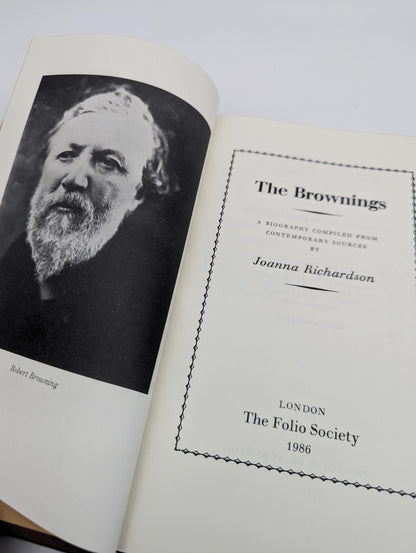 The Brownings by Joanna Richardson Folio Society hardback slipcase biography by Joanna Richardson